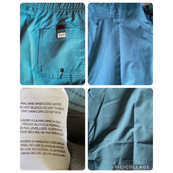 Trunks Surf & Swim Co Men MultiPurpose Short 6.5 in Sz XXL Stretch Jacquard Teal - Picture 6 of 15